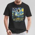 Total Solar Eclipse 2024 Starry Night Totality Van Gogh T-Shirt Unique Gifts