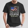 Total Solar Eclipse 2024 Eclipse Usa American Patriotic Flag T-Shirt Personalized Gifts
