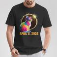 Total Solar Eclipse Cat Glasses April 8 2024 Novelty T-Shirt Personalized Gifts