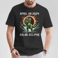 Total Solar Eclipse T-Rex April 8 2024 America Solar Eclipse T-Shirt Unique Gifts