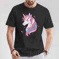 Trans Pride Einhorn Lgbt-Trans-Alliierter Black T-Shirt Lustige Geschenke