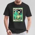 Ufo Alien Smoking Cannabis Weed 420 The Stoner Tarot Card T-Shirt Funny Gifts