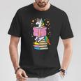 Unicorn Read Reading Book Librarian America Girls Women T-Shirt Unique Gifts