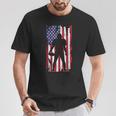 Us Flag American Football Player Silhouette Vintage Patriot T-Shirt Funny Gifts