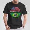 Usa Flag Brazil Heritage Dna T-Shirt Unique Gifts