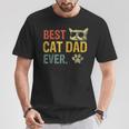 Vintage Best Cat Dad Ever Cat Daddy T-Shirt Unique Gifts