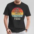 Vintage Du Bisch Ein Ficko Italian Gesture Handmark T-Shirt Lustige Geschenke