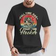 Vintage Full Time Dad Part Time Hooker Fishing Father's Day T-Shirt Unique Gifts