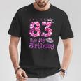 Vintage Happy 83 It's My Birthday Crown Lips 83Rd Birthday T-Shirt Funny Gifts