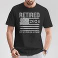 Vintage Retired 2024 Not My Problem Anymore American Flag T-Shirt Funny Gifts