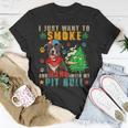 Vintage Smoke And Hang With My Pit Bull Smoker Weed T-Shirt Unique Gifts