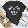 Vintage Team Fox Family Name Checkered Flag Racing T-Shirt Funny Gifts