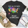 Visit All 50 States Map Usa Travel T-Shirt Unique Gifts
