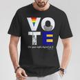 Vote Dissent Collar Statue Of Liberty Pride Flag Equality T-Shirt Unique Gifts