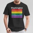 Washington Dc Pride Rainbow Flag Color Metro Train Lines T-Shirt Unique Gifts