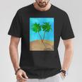 Watercolor Palm Tree Beach Scene Collage T-Shirt Unique Gifts