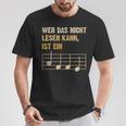 Wer Das Nicht Lesen Kann Ist Ein Monkey Music Theory T-Shirt Lustige Geschenke