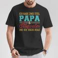 Zwei Titel Papa Und Steppapa Und Rocke Both Stepdad T-Shirt Lustige Geschenke