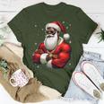 African American Santa Claus Family Christmas Black T-Shirt Unique Gifts