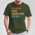 Bester Papa Der Welt Husband Hero Father's Day Christmas T-Shirt Lustige Geschenke