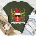 Christmas Football Santa Hat Sports Xmas Team Lovers Holiday T-Shirt Funny Gifts