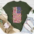 Christmas Lights Usa Flag Patriotic Veteran Christmas T-Shirt Unique Gifts