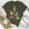 Corgi Christmas Tree Light Buffalo Plaid Dog Xmas T-Shirt Unique Gifts