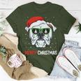 English Bulldog Merry Christmas Pajama Cute Dog Santa Hat T-Shirt Funny Gifts