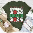Goodbye 2023 Hello 2024 Christmas Xmas Happy New Year's Eve T-Shirt Unique Gifts