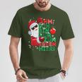 Ich Bin Nur Zum Essen Hier T-Shirt, Santa Claus Motiv für Frohe Weihnachten Lustige Geschenke