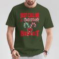 Just Call A Christmas Beast With Cute Crossed Candy Canes T-Shirt Unique Gifts