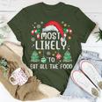Most Likely To Eat All The Food Family Xmas Holiday T-Shirt Funny Gifts