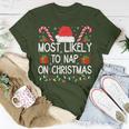 Most Likely To Take A Nap On Christmas Matching T-Shirt Funny Gifts