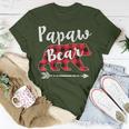 Matching Christmas Pajama Red Plaid Papaw Bear T-Shirt Unique Gifts