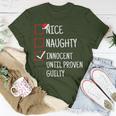 Nice Naughty Innocent Until Proven Guilty Christmas T-Shirt Unique Gifts