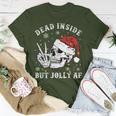 Retro Dead Inside But Jolly Af Skeleton Christmas Lights T-Shirt Funny Gifts
