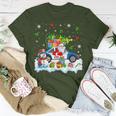 Santa Carrying Christmas Tree On Police Car Snowman Driver T-Shirt Unique Gifts