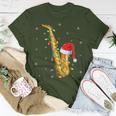 Saxophone Music Lover Xmas Lights Santa Saxophone Christmas T-Shirt Unique Gifts
