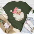 Vintage Pink Santa Claus Water Color Pink Christmas T-Shirt Funny Gifts