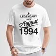 30 Geburtstag 30 Jahre Alt Legendär Seit August 1994 T-Shirt Lustige Geschenke