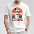 Alpapaatertag Bester Papa Alpaka Retro Alpapa Raglan T-Shirt Lustige Geschenke