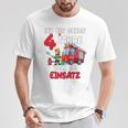 Children's Birthday Ich Bin Schon 4 Jahre Voll Im Einatz Fire Brigade T-Shirt Lustige Geschenke