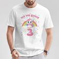 Children's Ich Bin Schon 3 Unicorn White T-Shirt Lustige Geschenke