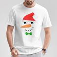 Cute Santa Snowman Face Christmas Snowman Costume T-Shirt Unique Gifts