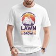 Damen Lustiger Mäher Rasen Bier Papa Landschaftsbau Dare It Wh Mit-Ausschnitt T-Shirt Lustige Geschenke