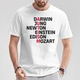 Darwin Jung Newton Einstein Edison Mozart Autism Awareness T-Shirt Unique Gifts