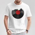 Detroit Vintage Michigan Skyline Vinyl Record T-Shirt Unique Gifts