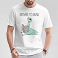 Driven To Read Pigeon Library Reading Books Reader T-Shirt Unique Gifts