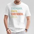 Ehemann Papa Chefkoch Held Geschenk Zumatertag T-Shirt Lustige Geschenke