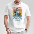 Hinsetzen Papa Grillt Bbq Spruch T-Shirt Lustige Geschenke